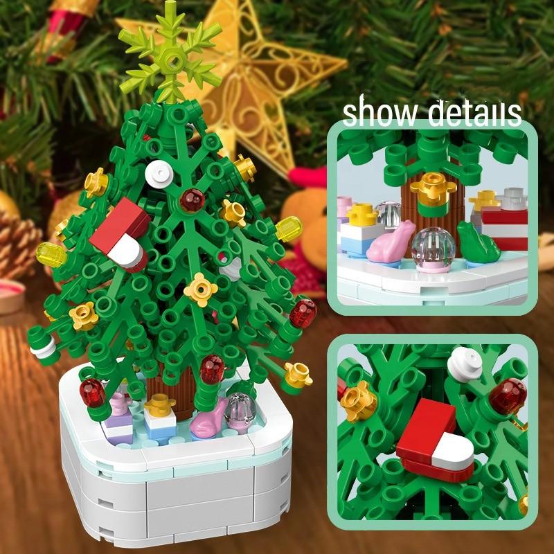 Non-Toxic 211Pcs Creative Series Christmas Tree Diy Building Blocks Educational Learning Science Bricks Halloween Gifts Toys For Children