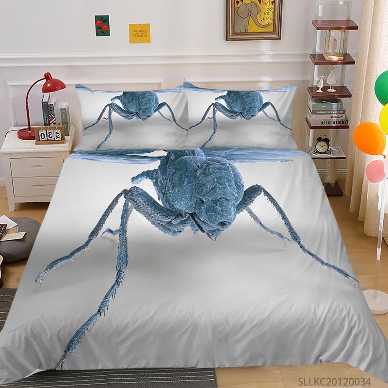 Vânzare caldă imprimare cu libelule, textile pentru acasă, așternut, costum, insecte, nou moda, microfibră, lavabilă, huse de pilotă