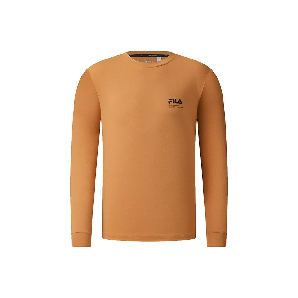 Fila Fitness Fashion Solid Color Simple Casual Sports Long Sleeve Round Neck T-Shirt Men Tops A11M541214FOR