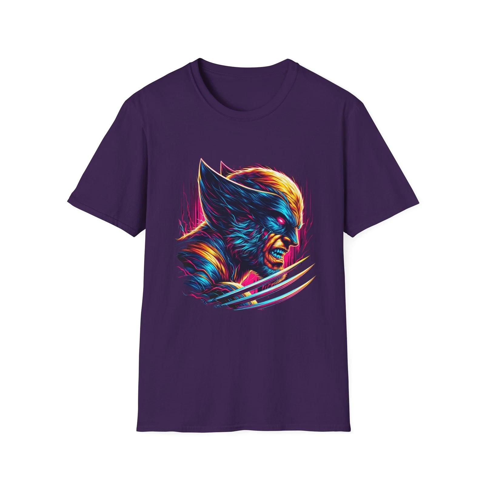 Men s and Women s T-shirts Neon Wolverine - Embrace the Glow of a Legendary Hero XXXL