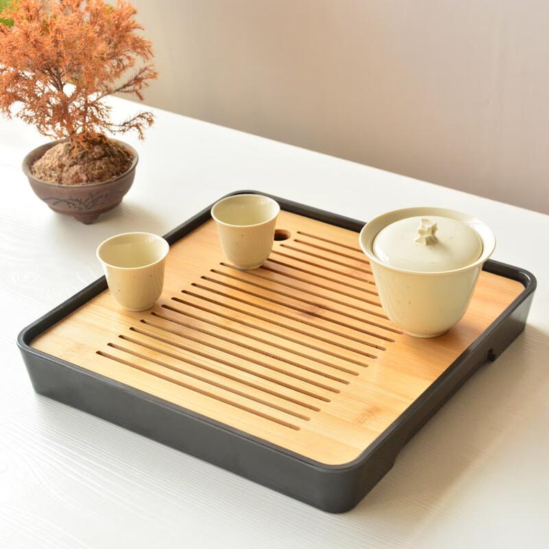 Japanese Style Melamine & Bamboo Gongfu Tea Tray