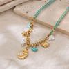 European & American Ocean Beach Style 18K Gold Seashell Pendant Necklaces for Women, Stainless Steel, Light Luxury.