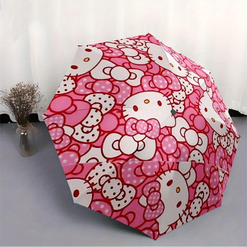 1pc Hello Kitty Auto Personality Personality Umbrella 8-Bone Design Compact Gear for Outdoor Travel, Perfect Helloween Chrismas Gift for Friends or Fa