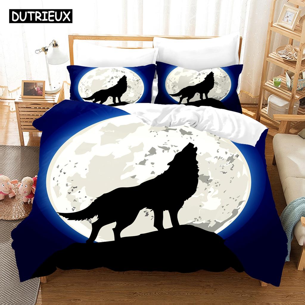 Wolf Cute Animal Bedding Set 3d Printing Kids Adult Luxury Gift Duvet Cover Comfortable Home Textiles Single Full King Size
