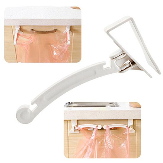 Kitchen Cupboard Cabinet Door Tailgate Stand Storage Garbage Bags Hanging  Hooks