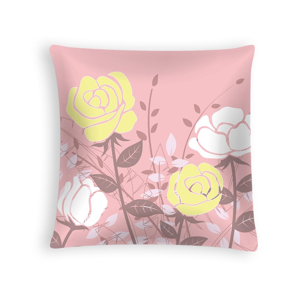 Frühling und Sommer Neue Kissenbezug aus Pfirsichhaut-Samt mit Blumendruck, Kissen, Sofa-Kopfteil, Autokissen