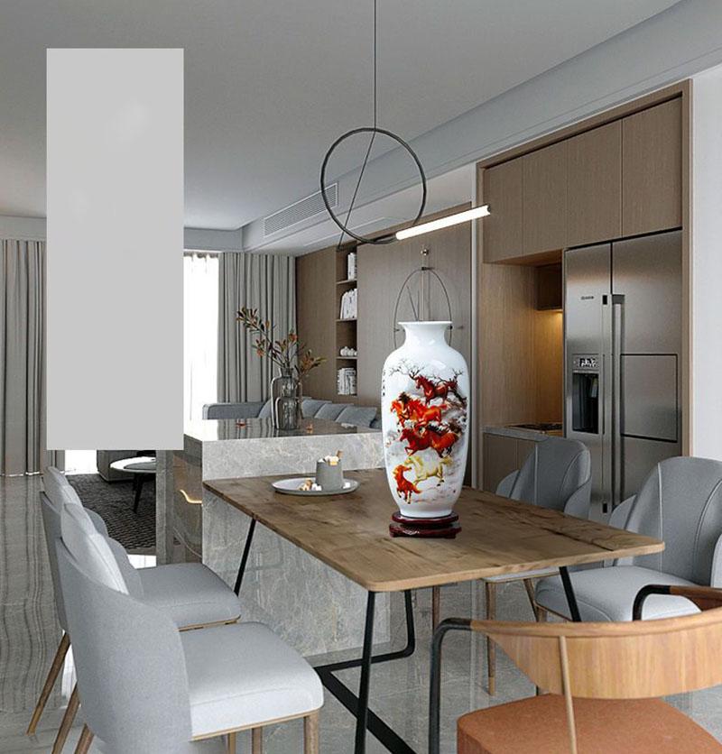 Chinese Jingdezhen Ceramic Vase Flower Arrangement Decoration Items Home Room Furnishing Ornaments Cafe Office Desk Accessories