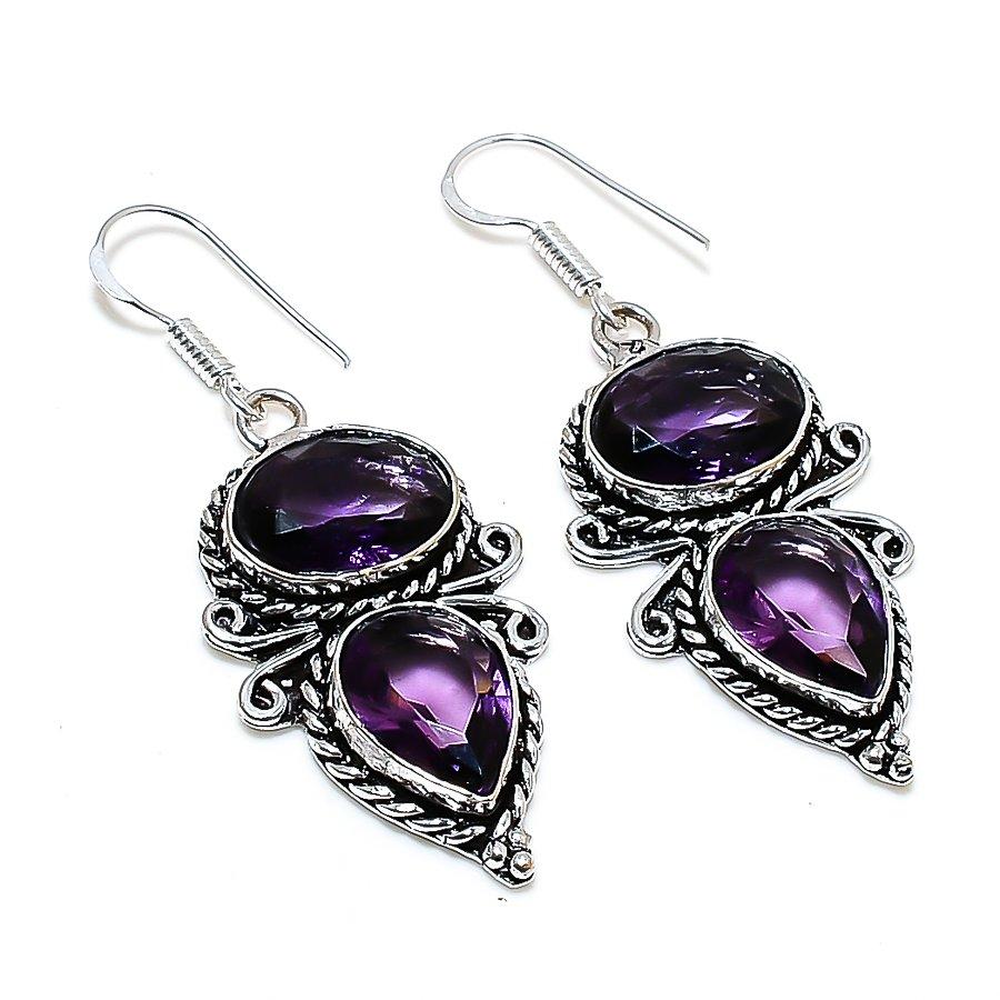

Amethyst Gemstone Handmade Ethnic Jewelry Earring 2.17 SR-10833