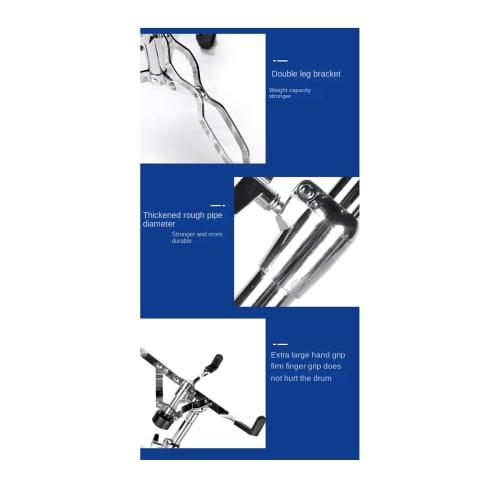 Snare Drum Stand, Concert Snare Drum Stand, Adjustable Snare Stand for 8-14 Inch Drums, Double Braced, Steel Tongue Drum