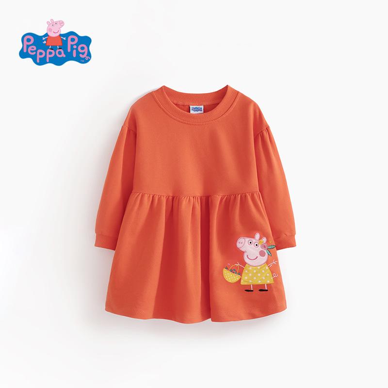 Peppa Pig Girls' Long Sleeve Cartoon Dress - Autumn Collection