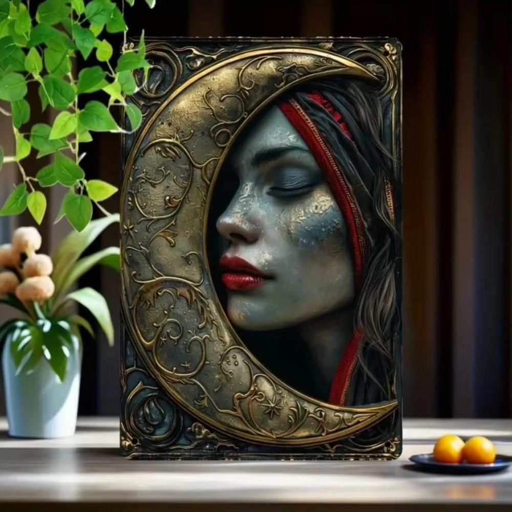 Металлическая жестяная табличка Ведьма Луна Винтажный Декор Стены Домашнее Вдохновляющее Искусство Подвесная Табличка 20x30cm