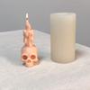 1ks silikonová forma na svíčky, forma na lebku Halloweenská, nepřilnavá, snadno vyjmutelná, na sádru, fondánové dekorace, silikonová forma na lebku Halloweenská,
