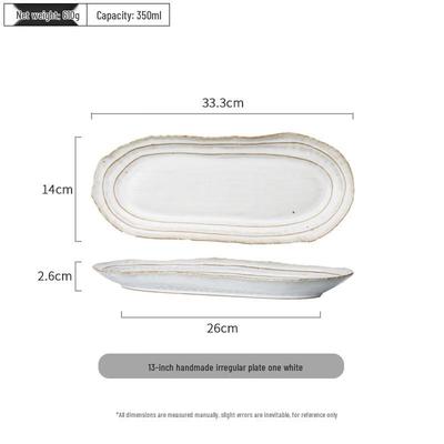 Wutuo Handmade Vintage Ceramic Fish Serving Plate