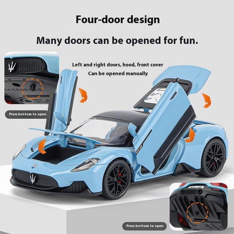 Diecast 1/22 Maserati MC20 Super Sports Car Alloy Model Sound & Light Pull Back Toy Boy Sports Car Toy Birthday Present for Kid