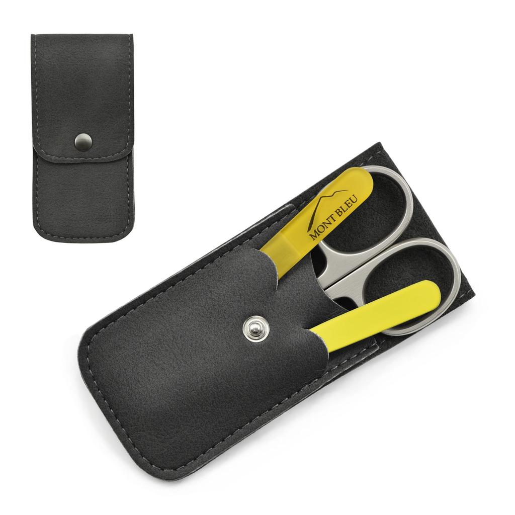 Mont Bleu 3-piece Manicure Set In Soft Leatherette Case