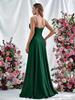 European Spring 2026 Strappy Off-Shoulder Sleeveless Slit Solid Color Elegant Women's Dress