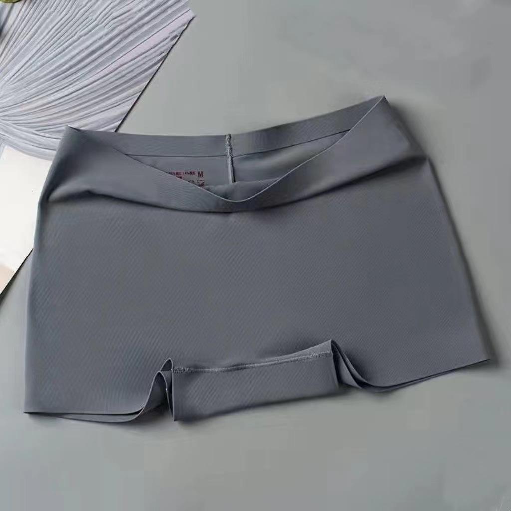 Slip boxer in seta ghiacciata senza cuciture, mutandine da donna, boxer a vita media, pantaloni di sicurezza antiscivolo, leggings, biancheria intima estiva