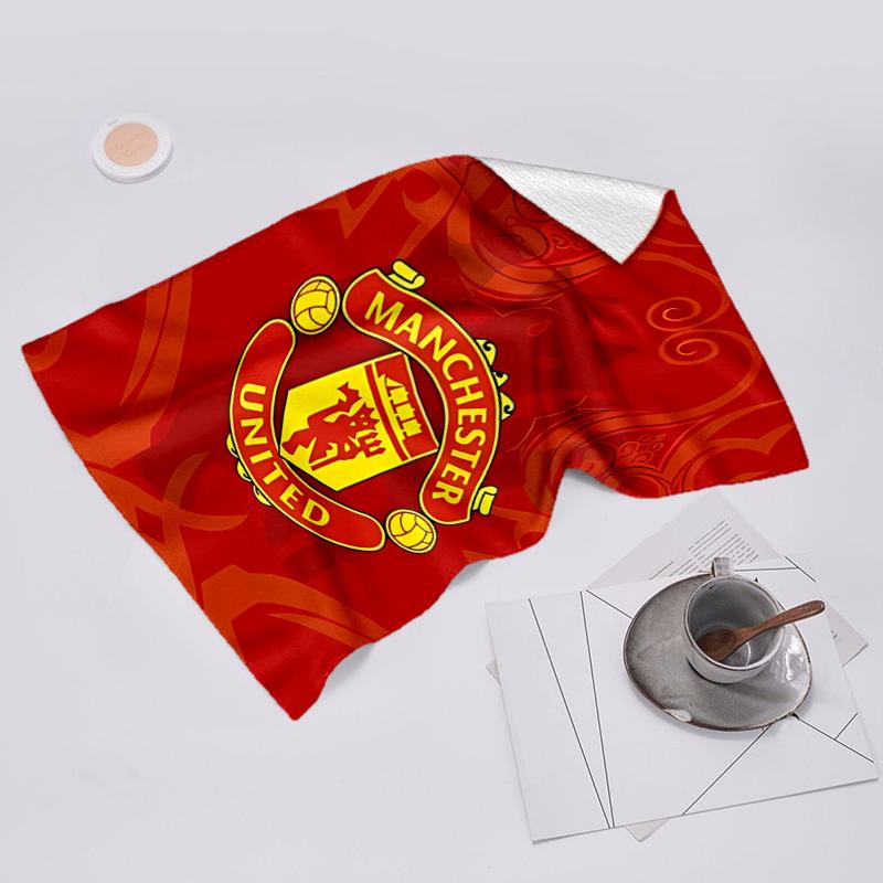proof beach towel with Manchester United FC logo pattern - soft,absorbent,quick-drying,machine washable - perfect for swimming,camping,bathing