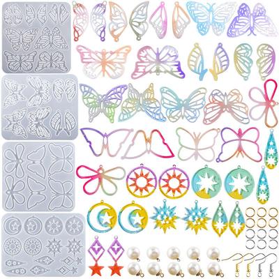 Butterfly Pendant Epoxy Resin Mold Earring Casting Silicone Mould for DIY Keychain Necklace Craft Jewelry Making Supplies