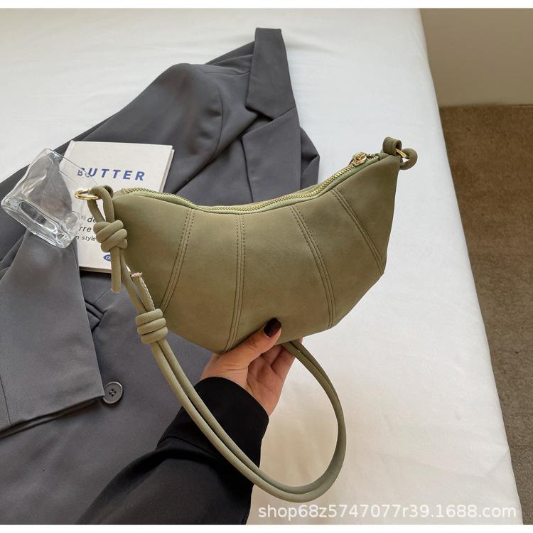 Outer Single 2025 New Trendy Women's Fashion Texture Versatile Dumpling Bag High-end One-shoulder Armpit Croissant Bag Small Bag