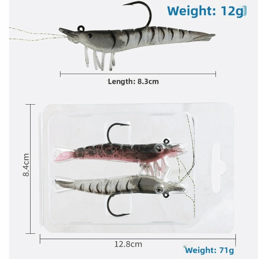 2pcs 11g/8.3cm Luminescent Fishing Lure Soft Fishing Bait Hooks  Freshwater Fishing