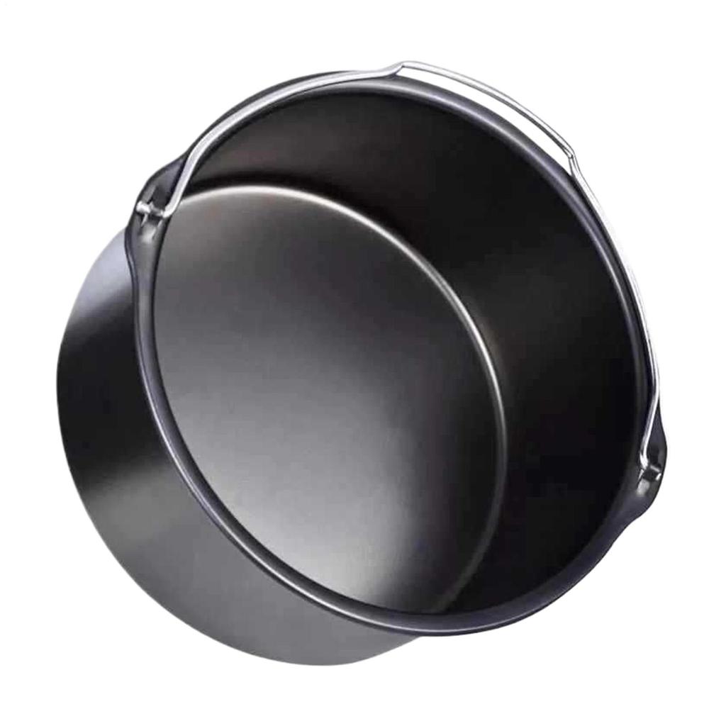 8-inch Air Fryer Baking Cake Barrel Food Grade Stainless Steel Kitchen Cooking Gadget Square Cake Bucket For Pizza Bread