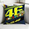 Valentino Rossi Moto  Logo Square DoubleSided printed Pillow Case Bedroom Bedside Pillow Sofa Cushion Cover Gift