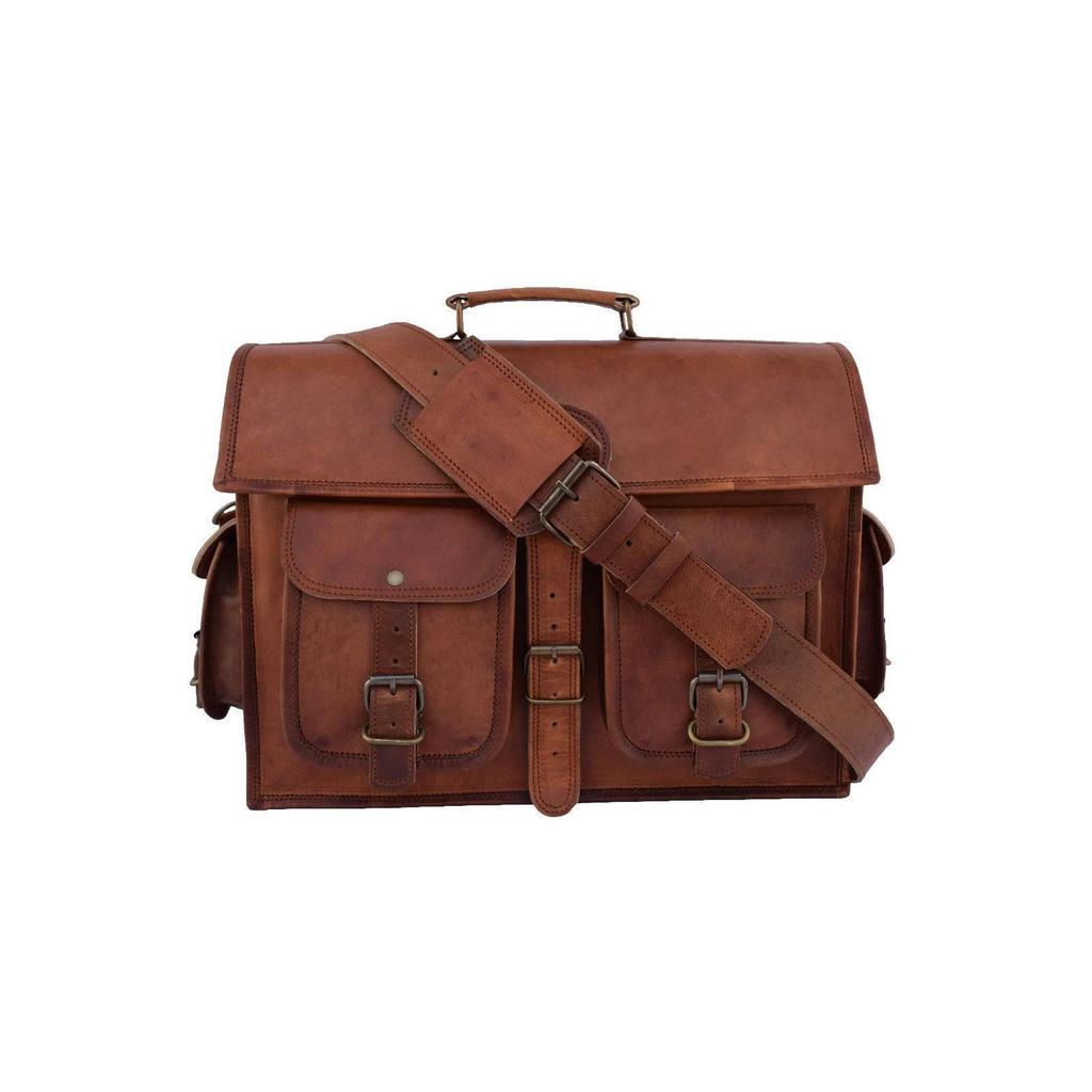 Pánská kožená taška na školní aktovka Vintage Messenger přes rameno