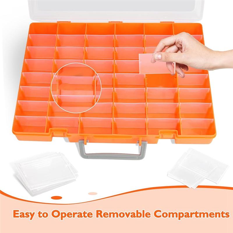 AD23-48 Grids Large Plastic Organizer Box With Adjustable Dividers, Beads Storage Containers Compartment Tackle Box Case