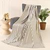 Kids Throw Blanket Super Soft Lightweight Warm Couch Chair Cover Striped Design Portable Versatile Bed Cover