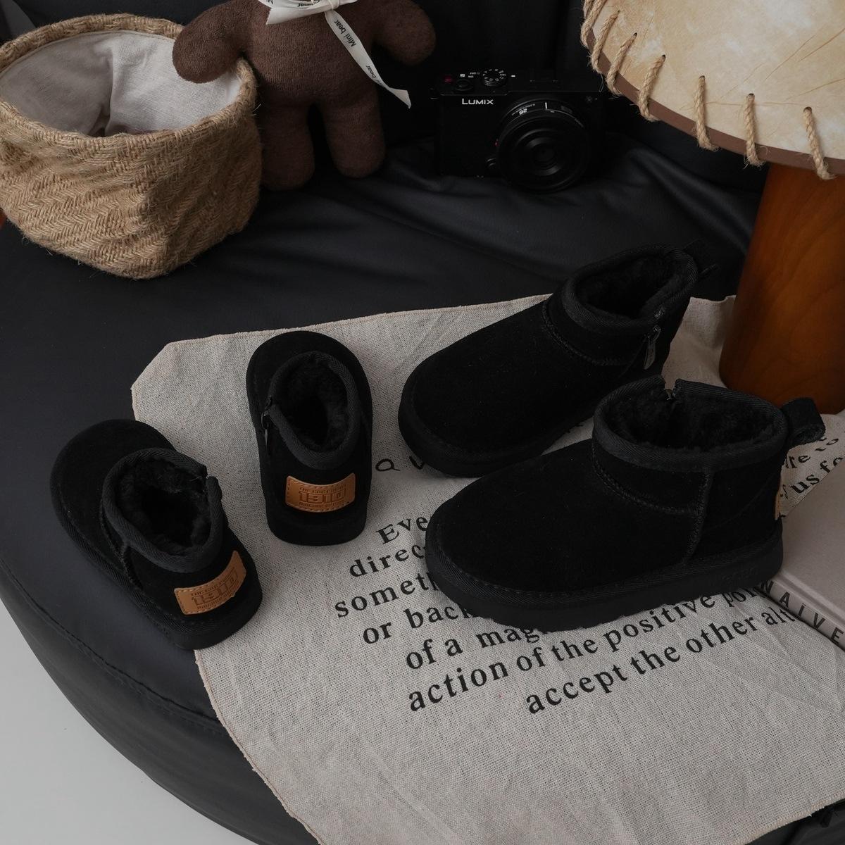 

XSHX anti-splash & side zipper leather children s snow boots winter toddler boys and girls [Wenzhou shoes] 19