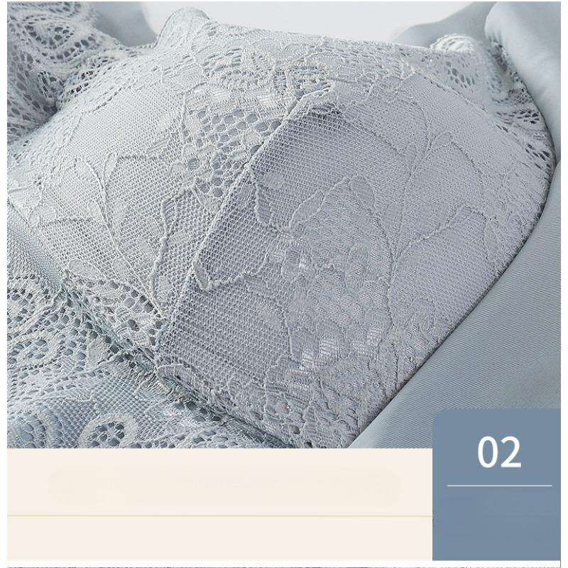 Large Lace Underwire Bra Without Steel Ring Women's Vest One-piece Bra Anti Sagging Adjustable Complementary Breast Underwear