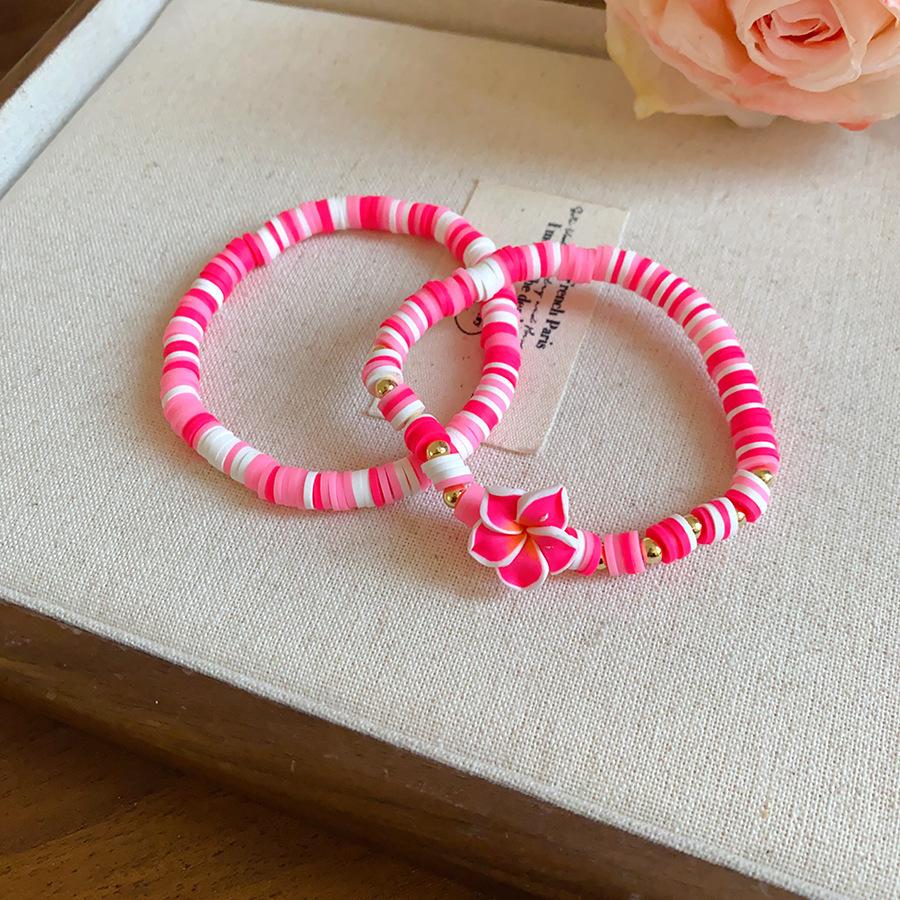 Bohemian soft pottery handmade beaded flower bracelet small fresh holiday style bracelet sweet fashion versatile jewelry