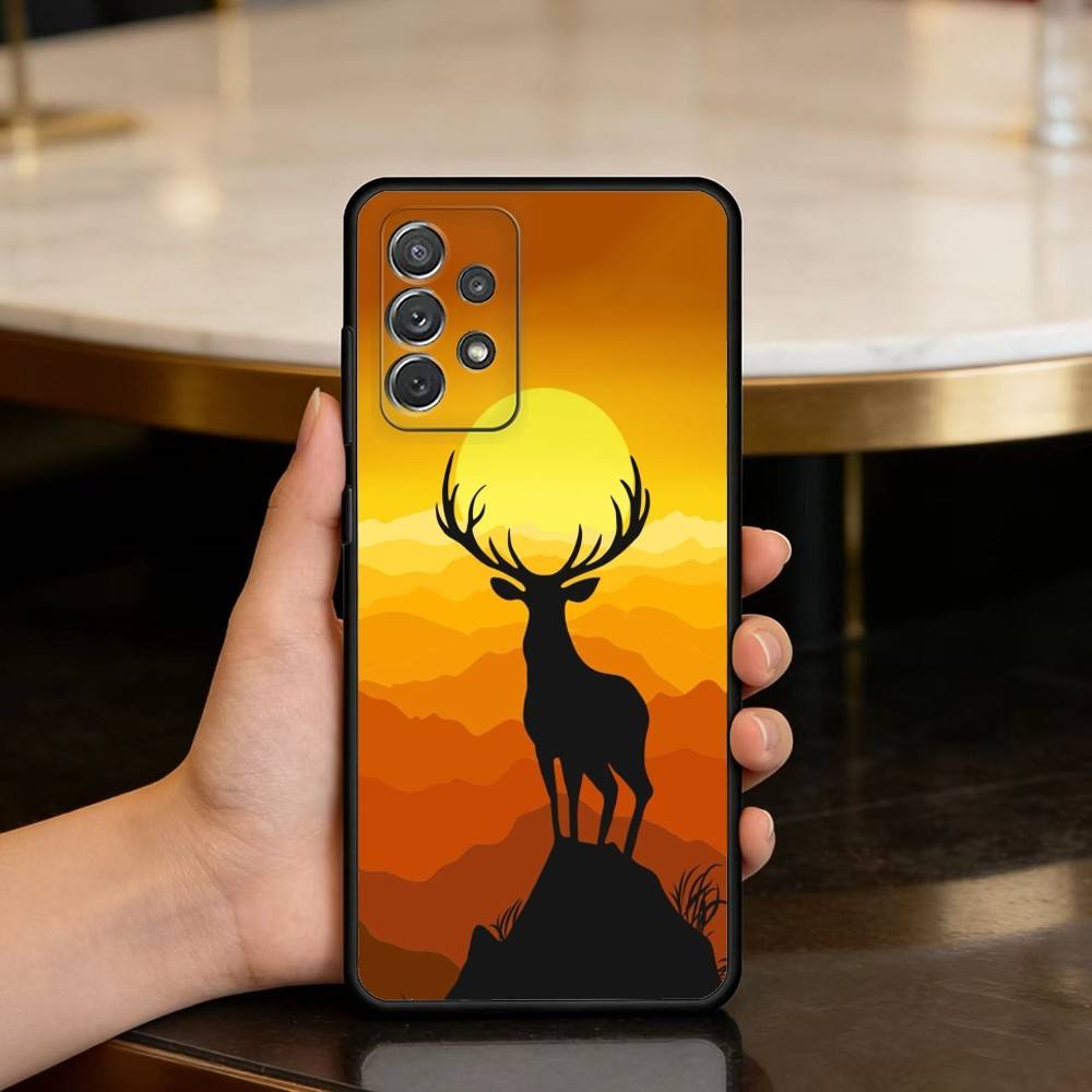 D-Deer-ER Phone Case For Samsung Galaxy A73,A72,A71,A70,A53,A52,A51,Soft Silicone Black Cover