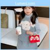 Charming Little Girls Shoulder Bag Adorable Bow Fashionable Chain Handle Purse