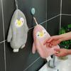 Cute Penguin Hanging Towel Coral Fleece Hand Drying Kitchen Bathroom Decorative Washable Microfiber