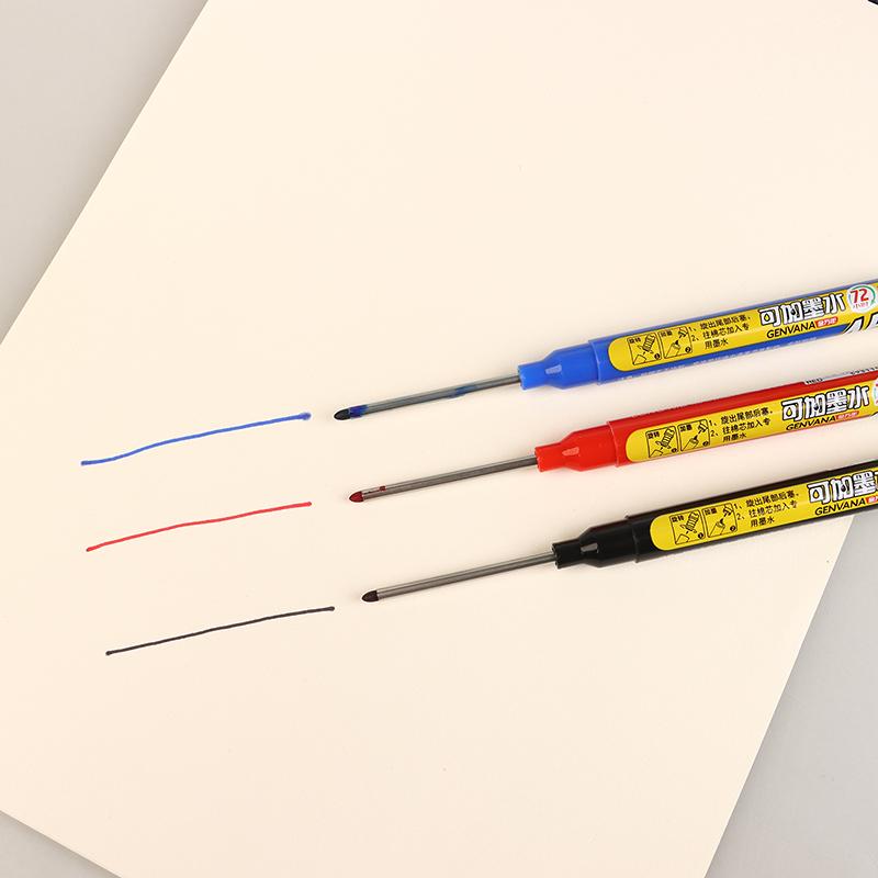 45Mm Deep Hole Marker Pens Long Nib Head Carpenter Pen Black/Blue/Red Ink Waterproof For Measuring Woodworking Hand Tools