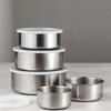 5PCS Crisper Box Set 410 Stainless Steel Lunch Box Bento Box Portable Food Container Food Storage  With Lid