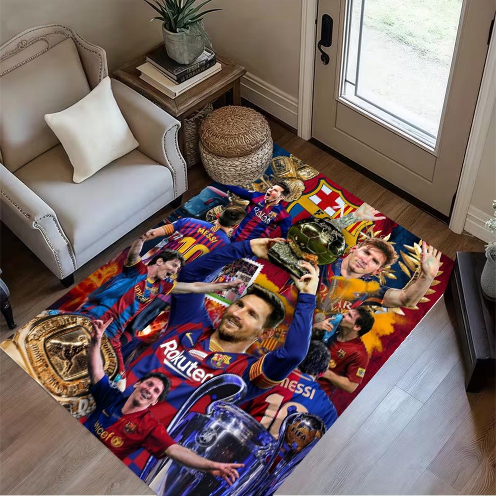 Lionel Messi Football Legends Collage Carpet Design For Living Rooms Playrooms Balcony Dining Room Antislip Rug Office Home Decor Perfect Gift For Fri
