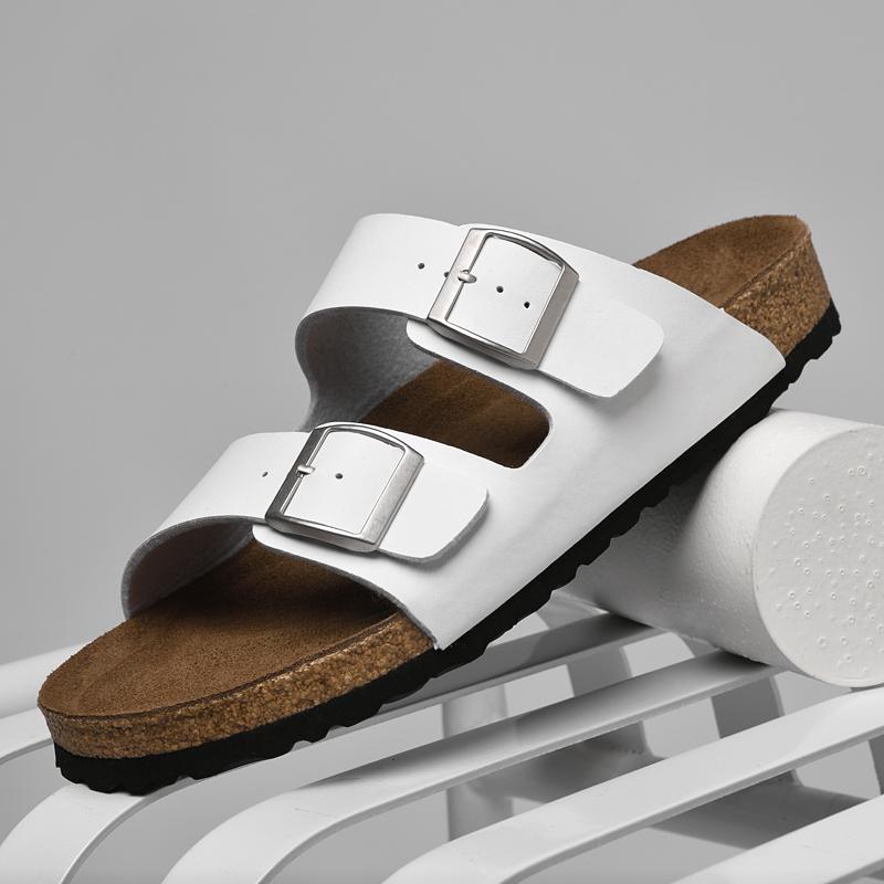 

Мода Мода Мужские пробковые сандалии Домашние балетки Легкие кожаные тапочки Уличный комфорт Мягкая стелька Подошва Горячая распродажа Тапочки с открытым носком 46 белый