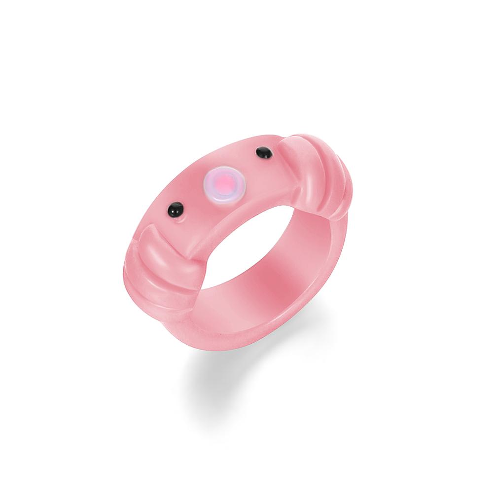 

2022 Новое простое модное детское изысканное студенческое кольцо с мультяшными животными для девочек, женское элегантное кольцо, кольцо для пары, милое красочное акриловое кольцо со свиньей розовый