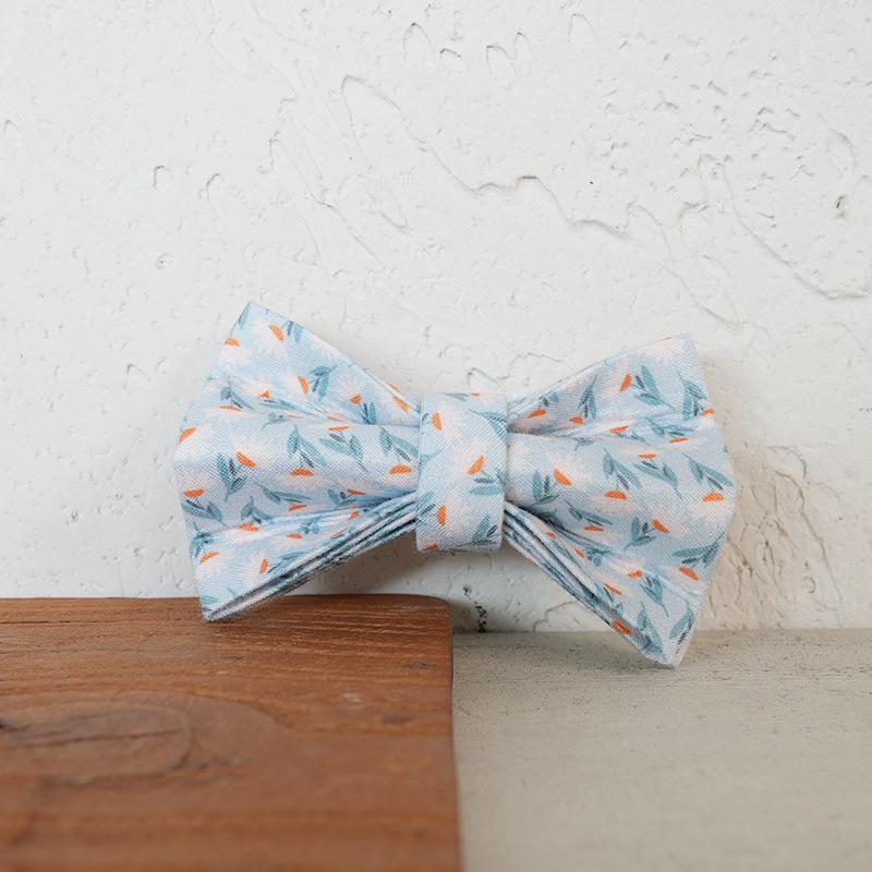 MUTTCO Blue & White Chrysanthemum Cat Collar with Double Layer and Durable Zinc Alloy Buckle (UCC-151J)