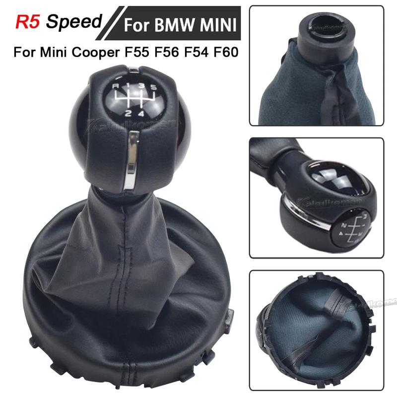 5/6 Speed Manual Car Styling Gear Shift Knob Lever Stick Pen Gaitor Boot Cover Collar 7641999 For Mini Cooper F55 F56 F54 F60