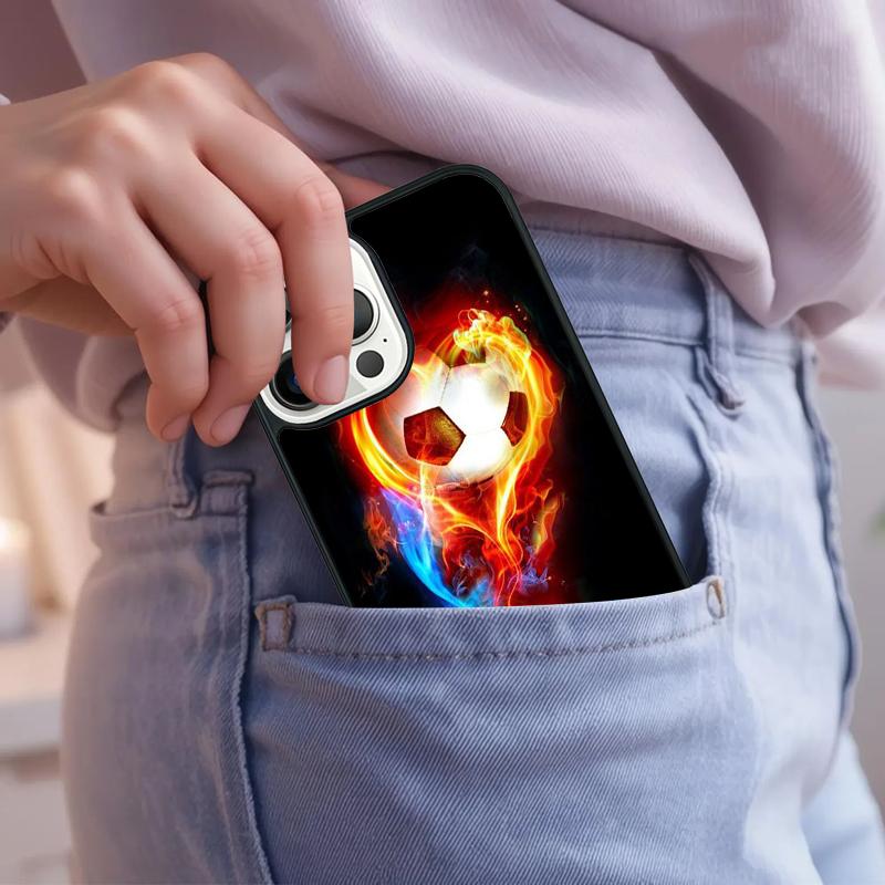 Feuer Fußball Fußball Handyhülle Für iPhone 17 Air 15 16e 14 13 Pro Max Hülle 12 11 Pro Max PLUS Cover