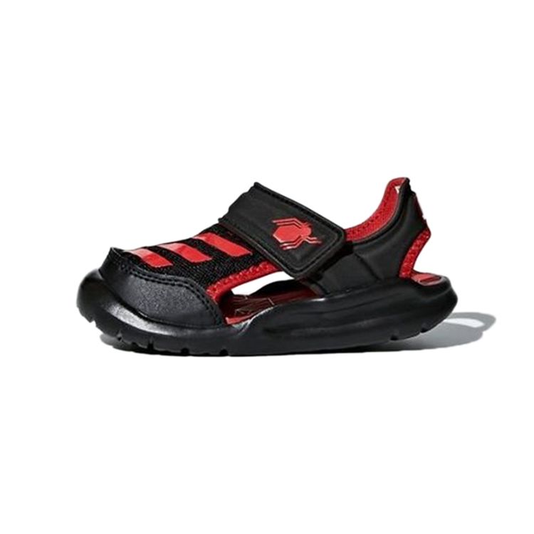 Adidas Fortaswim I Casual Comfortable Low-Top Walking Shoes Baby Shoes Black Red AC8420