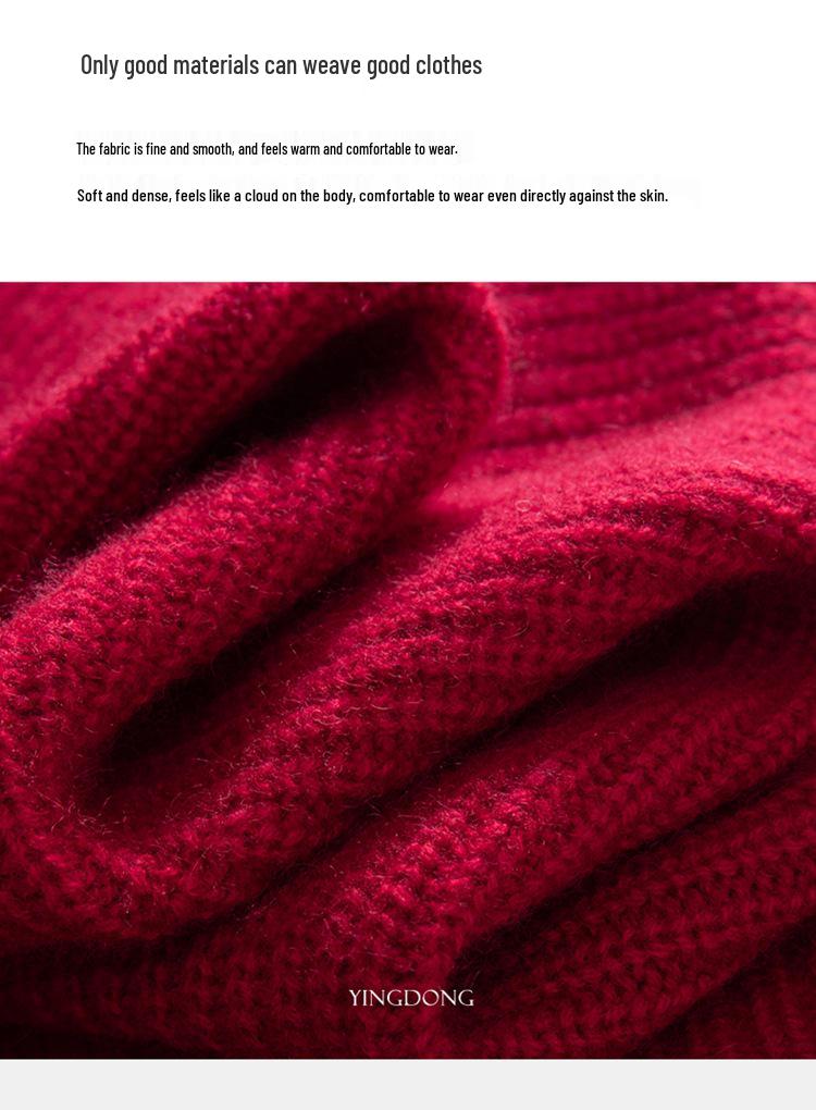 Women's Cashmere Wool Pullover Shawl - Autumn/Winter Coin Stitch Double-Strand Thick Knit