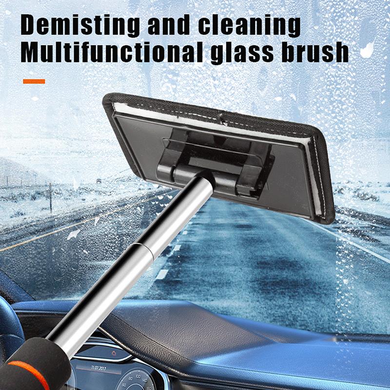 Car Window Cleaning Brush with Removable Microfiber Pad for Car Windshield Home Office Cleaning