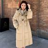 Horn Button Cotton Jacket Women's Mid-length Winter Thickened and Non-bloated Down Padded Jacket 2025 New Cotton Jacket