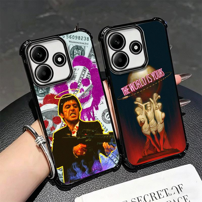 Scarface 1983 Al Pacino Soft Phone Case For Xiaomi Redmi Note 14 15 Pro Plus 13 12 11S 11T 5G 10 9S 9 Plating Anti-Fall Fundas