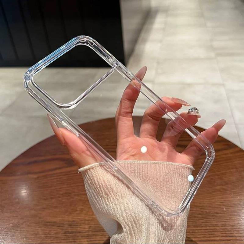 

Luxury Transparent Soft Acrylic Phone Case For iPhone 17 Air 16 15 14 13 12 11 Pro Max Plus Clear Shockproof Bumper Cases Cover Acrylic&iPhone 14 Plus